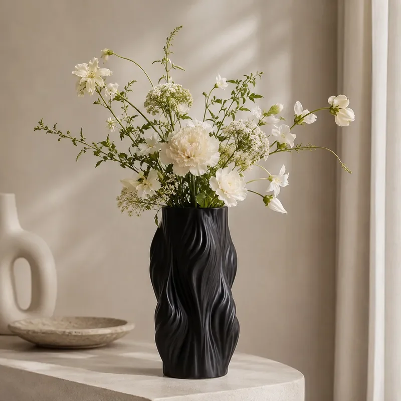Light Luxury Ceramic Vase Modern Organic Style Home Furnishing High End Wabi Sabi Flower Arrangement Ornament Wholesale