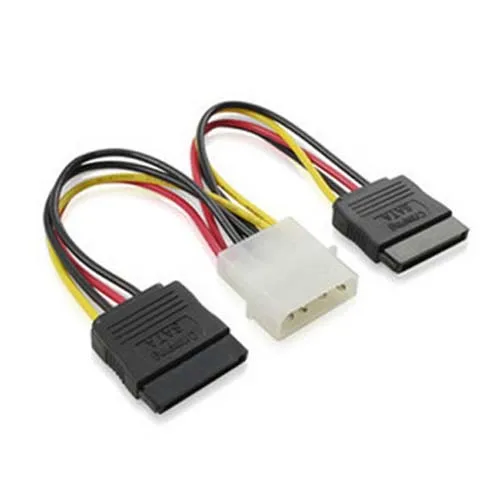 4 Pin IDE Molex To 2 Serial ATA SATA Power Cable Cord Connectors Adapter Adaptor