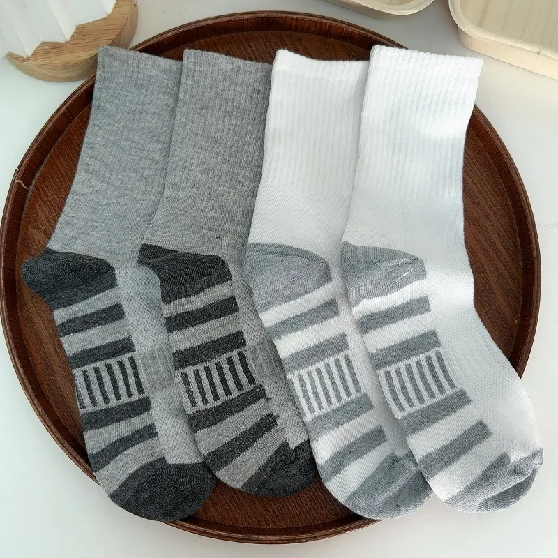 1/3 pares de calcetines deportivos de moda para hombre, calcetines de algodón huecos acolchados para ciclismo al aire libre, correr, senderismo, medias de tubo medio