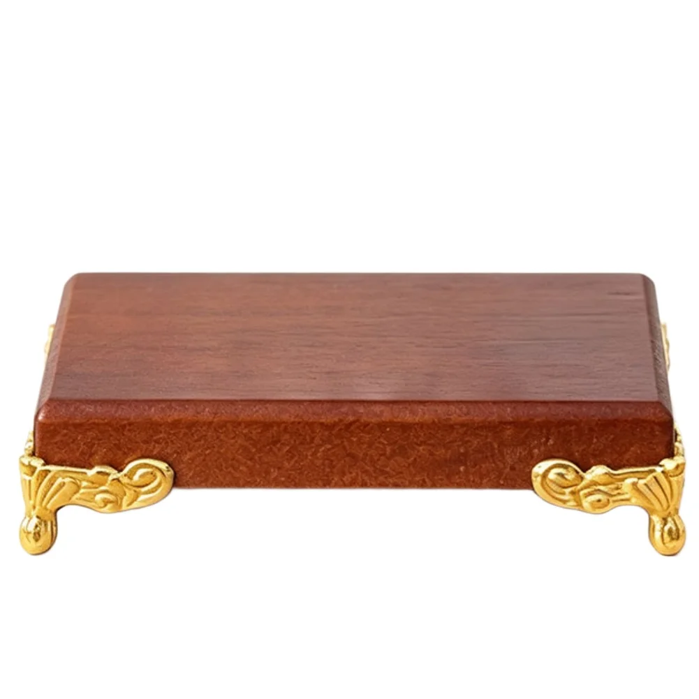 Decorative Wooden Riser with Golden Legs Designed for Displaying For Figurines Jewelry Cosmetics and Collectibles