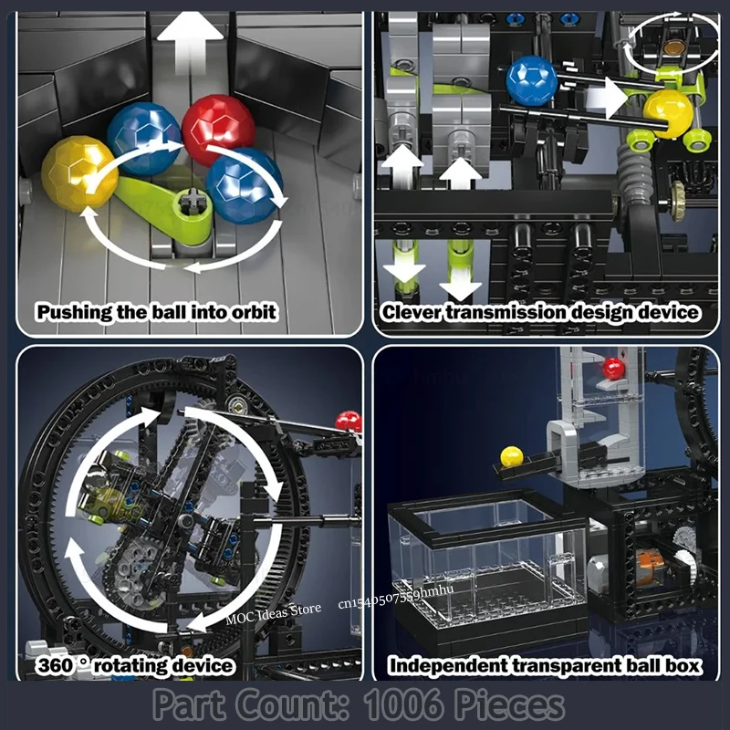 MOC Building Blocks GBC Marble Run-Planetary Elevator 26015 Motor Machine Technology Bricks Creative Sports Ball Toys Xmas Gifts