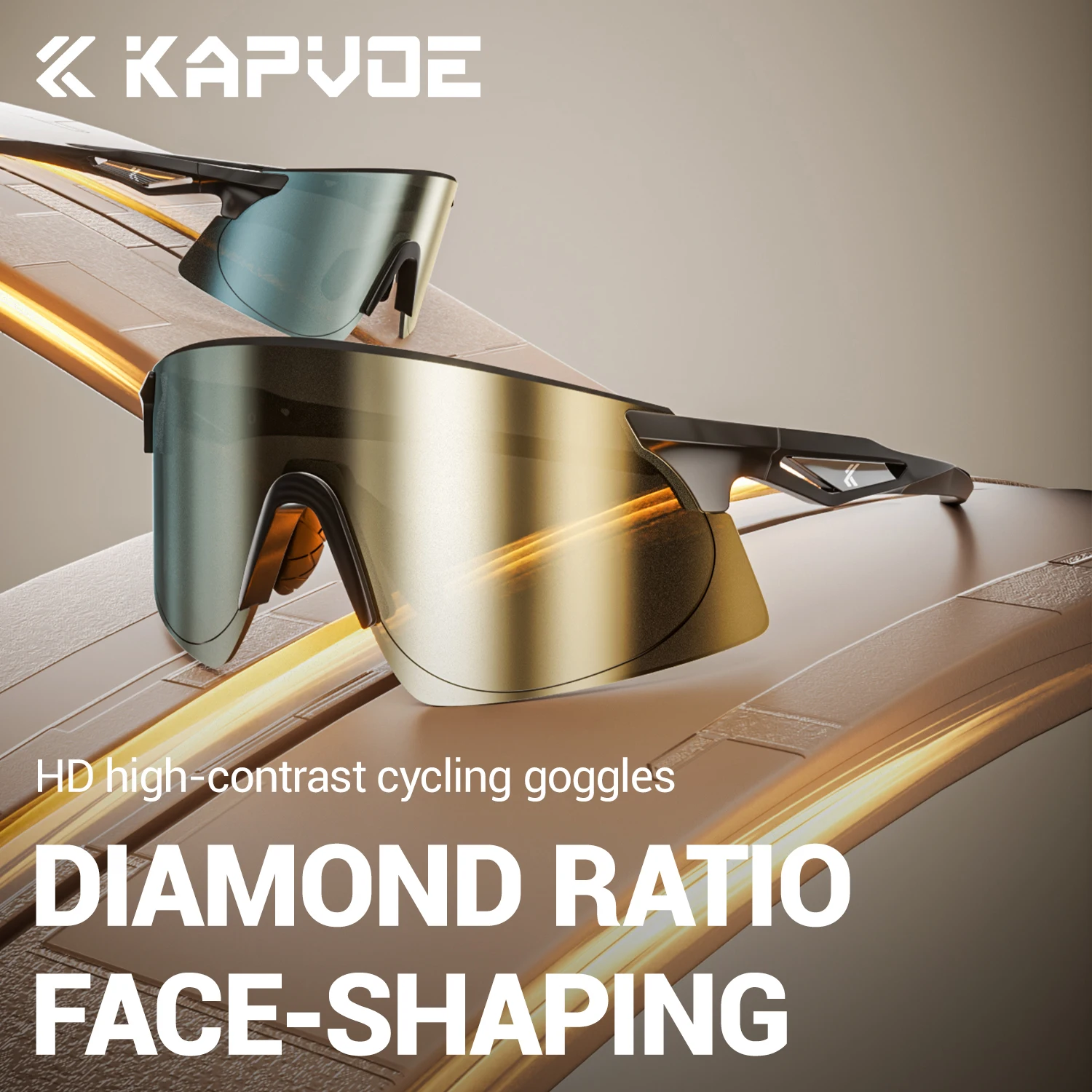 

KAPVOE HD UV400 Diamond-Ratio Cycling Mountaineering Glasses Hiking Driving Sunglasses Outdoor Sports Running Stylish Sunglasses