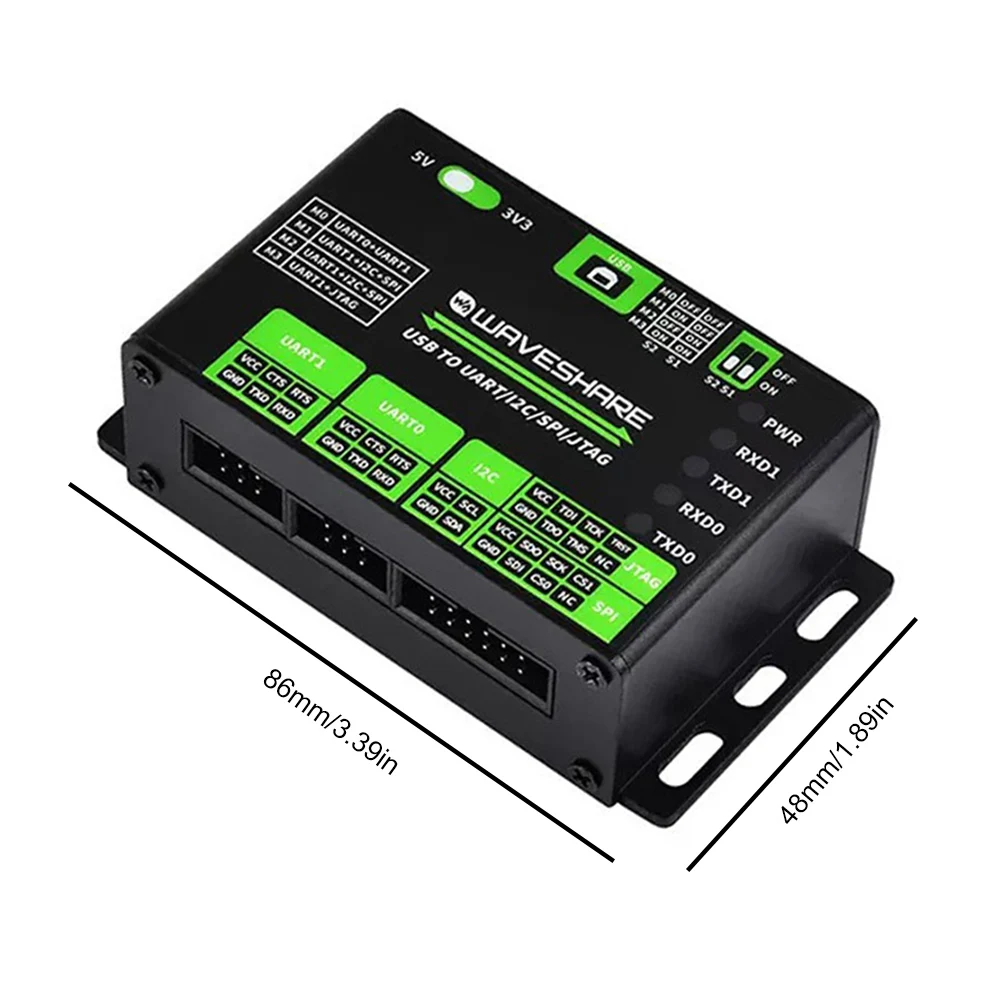 USB To UART/I2C/SPI/JTAG Adapter Converter Supports Multiple Interfaces USB To 2-ch UART USB To 1-ch UART + 1-ch I2C + 1-ch SPI
