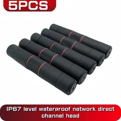 RJ45 Docking Connector Waterproof IP67 Broadband Network Cable Double Head Extender Ethernet Network Straight-through Connector