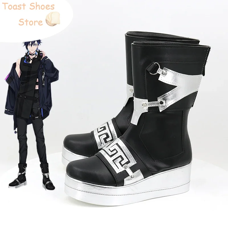 Yugo Asuma Cosplay Shoes Halloween Carnival Boots PU Leather Shoes Vtuber Cosplay Props Costume Prop