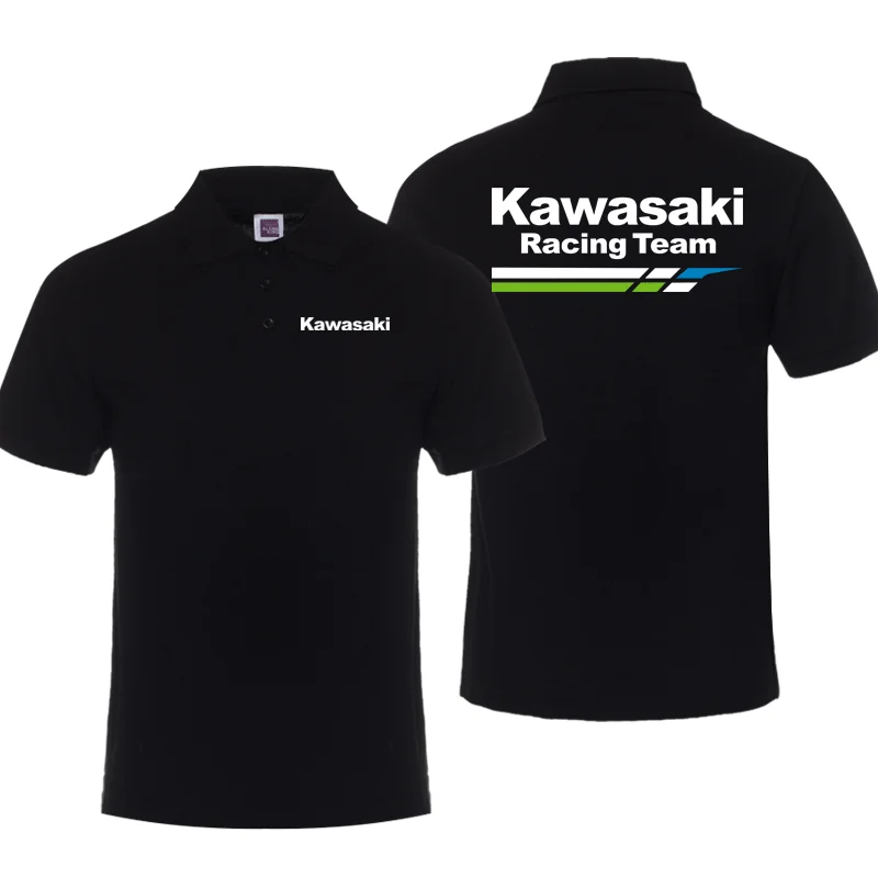 New summer all-match Kawasakis motorcycle short-sleeved polo shirt for men and women racing fans T-shirt cycling half-sleeved