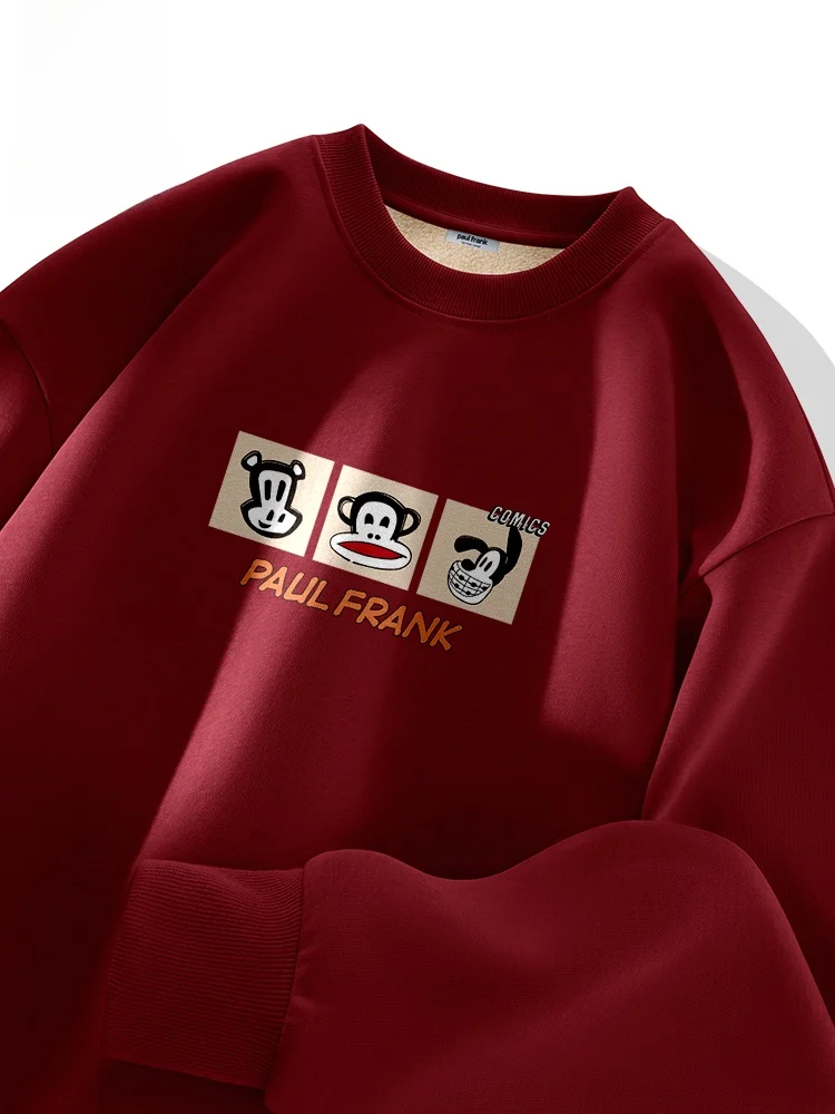 

Autumn Winter Thiened Lamb Velvet Men's Sweatirt Student Upper Apparel Fce Jaet Modern Sle Long Sve ...