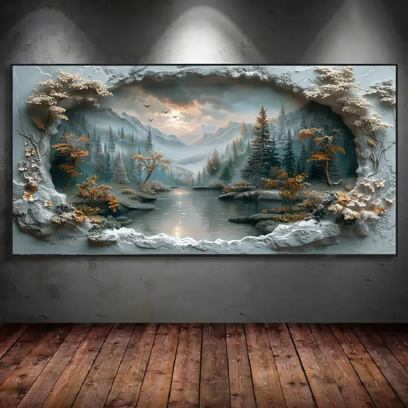 Majestätische Winterlandschaft, Seele, Schneebäume, Berge, Sonnenuntergangsreflexionen, DIY 5D-Diamantgemälde, Volldiamant-Mosaik-Kunst-Stickerei