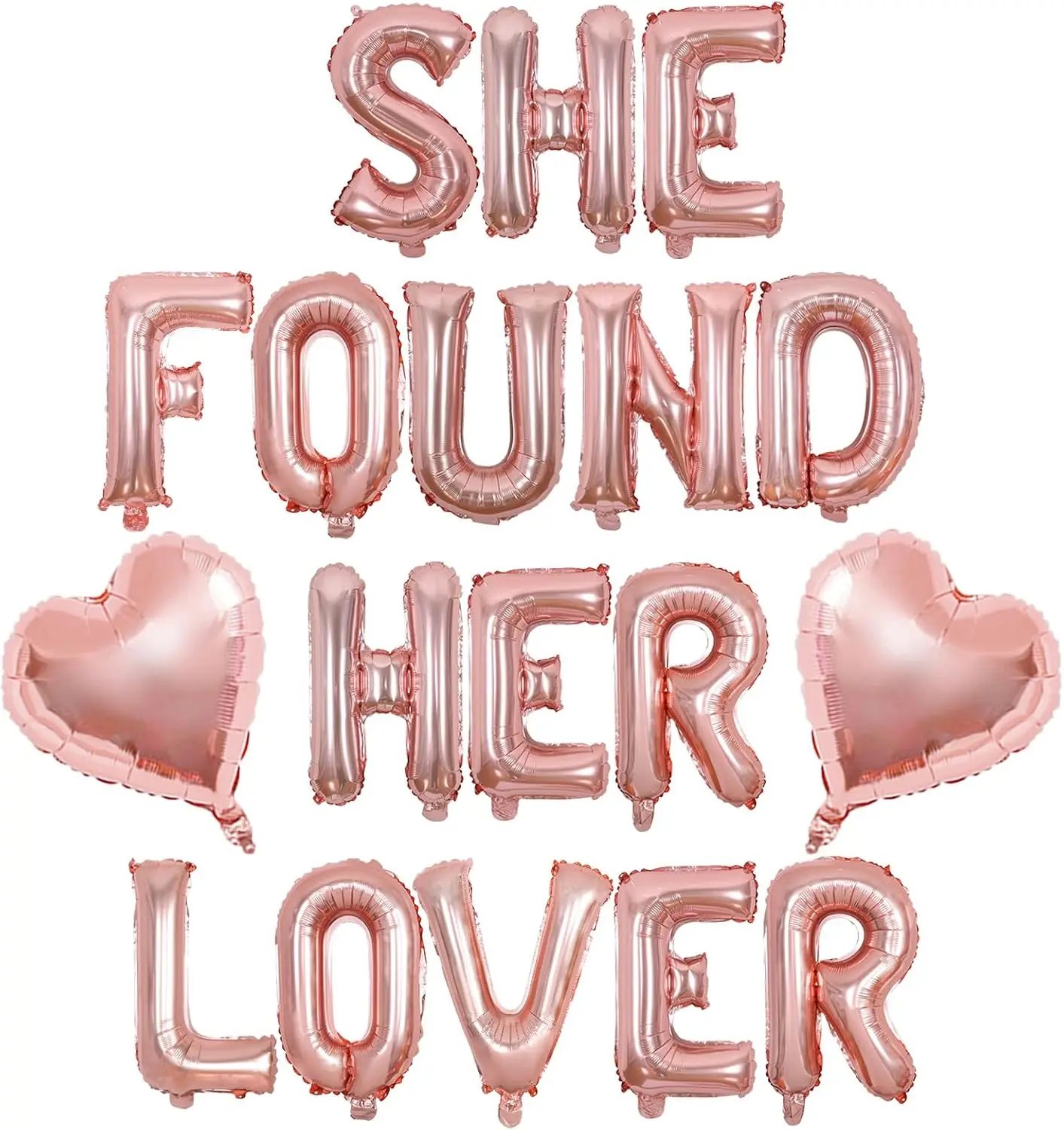 Joymemo She Found Her Lover Foil Balloon Banner Bachelorette Decorations Rose Gold Bridal Shower Engagement Party Supplies Women