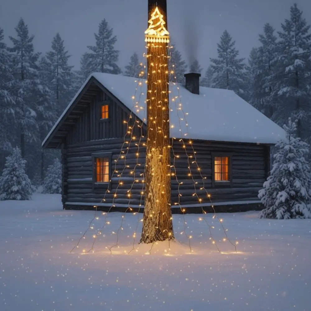 8 Lighting Modes Solar Christmas Lights Colorful Waterproof Waterfall Tree Light USB/Solar Powered Energy Saving LED Fairy Lamp