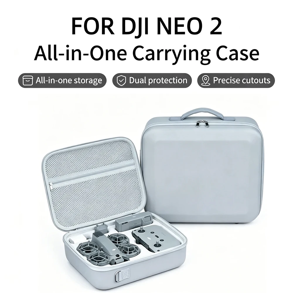 Bolsa Organizadora de Viagem para Drone DJI NEO 2, Estojo de Transporte Portátil para Controle Remoto DJI Neo 2 RC N3, Bolsa de Ombro Acessória