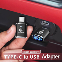 Car Emblem Charger Adapter C-type To USB Interface Charging Head For Nissan Sylphy N7 Teana Qashqai Note J10 J11 Navara Juke GTR