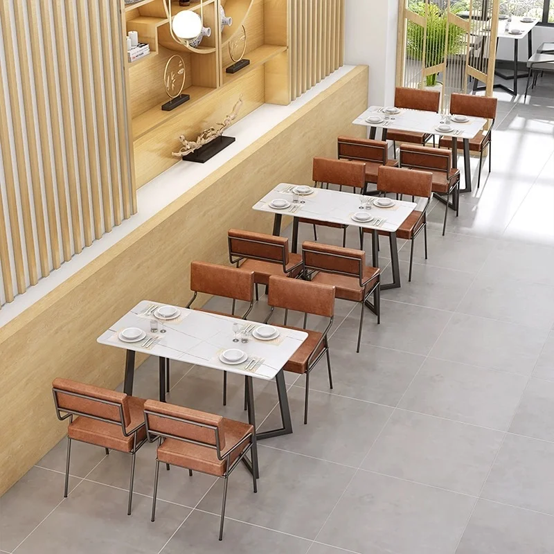 custom.Minimalist Style Coffee Shop Restaurant Table and Chair Set Sintered Stone Design Cake Shop Restaurant Milk Tea Shop