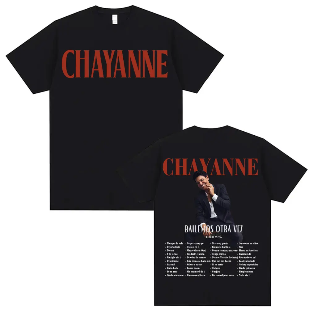 

Певица Chayanne Bailamos Otra Vez Album Tour 2025 Футболки Мужчины Женщины Винтаж 90-х Harajuku Футболка в стиле хип-хоп Летние хлопковые футболки