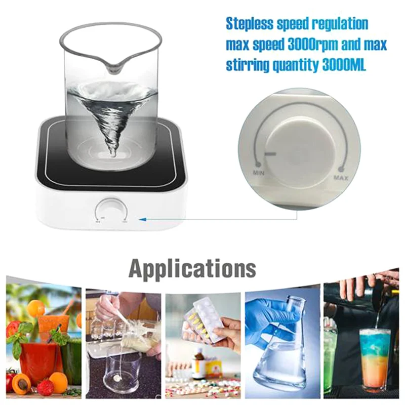 

A40Z-Magnetic Stirrer 3000Rpm, Magnetic Stir Plate With Stir Bar, Max Stirring Capacity 3000ML (No Heating) US Plug Easy Install