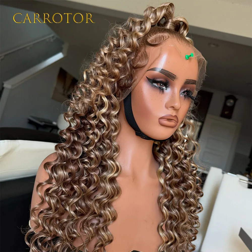 Loose Wave 4 27 Colored 250 Density 13×4 Transparent Lace Frontal Glueless 100% Human Hair Wig Preplucked Ready to Wear