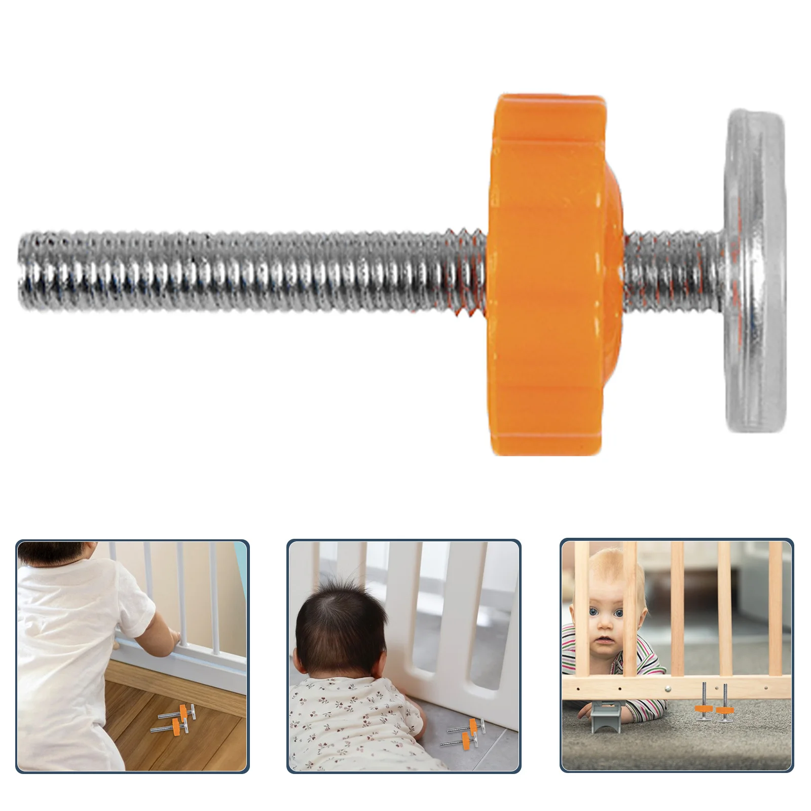 

2Pcs Baby Gate Bolt Replacement Threaded Spindle Rods M8 Pressure Mounted Metal Screws Extra Long Gate Hardware for Pet Dog