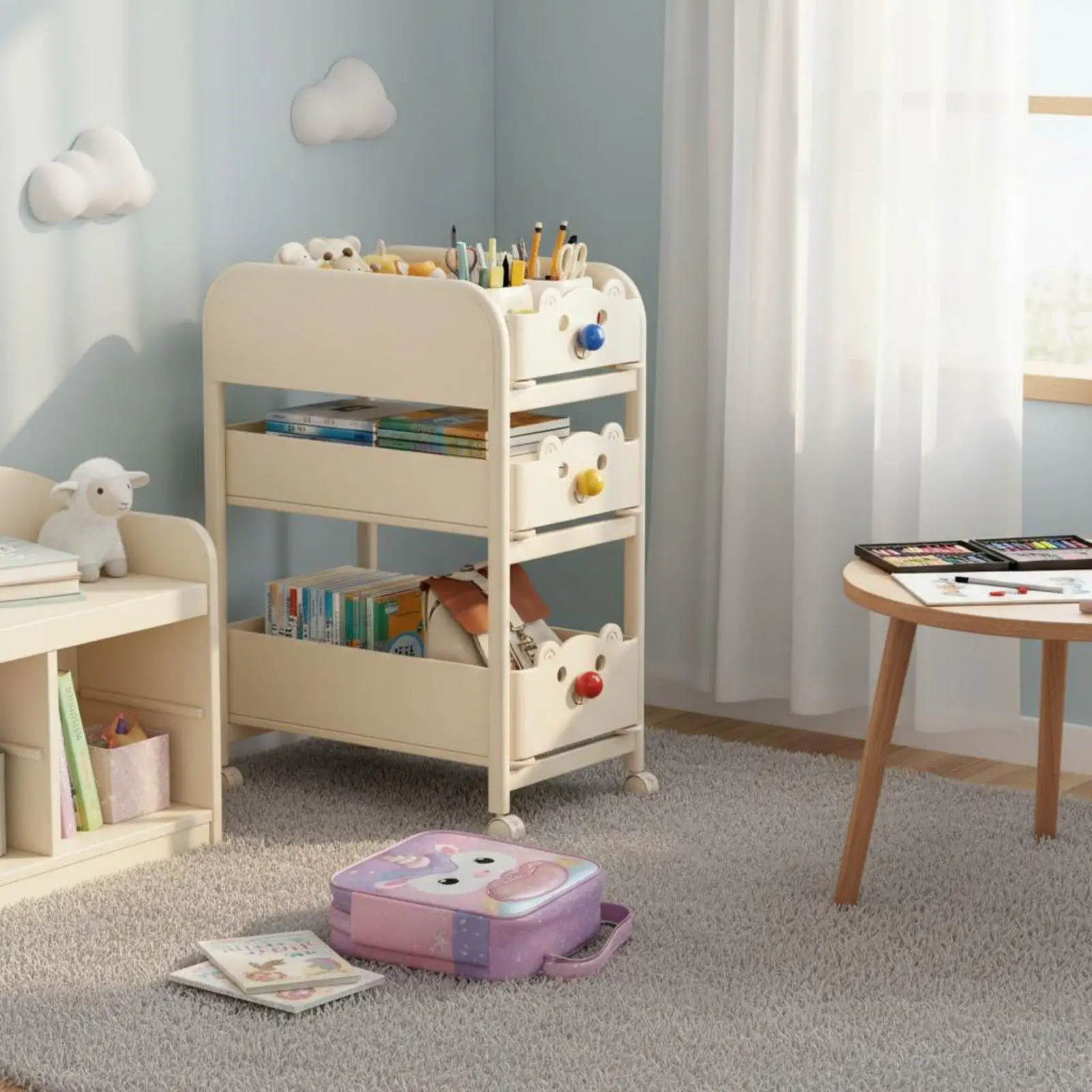 kid-friendly-mobile-bookshelf-with-rounded-corners-for-bedroom-desk-side-storage-of-school-essentials