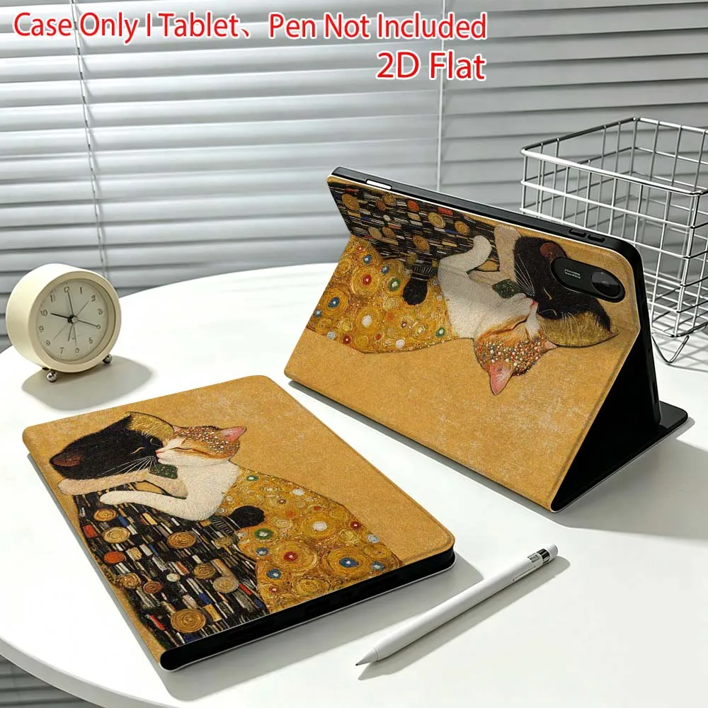 Cat art design pattern Fashion For Xiaomi Poco Redmi Pad 8 2 4 C1 6 6S 7 7S SE 9.7 14 11 11.2 Inch Pen Tray Tablet Case