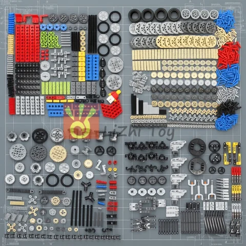 MOC Technical Compatible with Building Blocks Bricks Pin Liftarm Studless Beam Axle Connector Panel Gear Car Mindstorms Toys