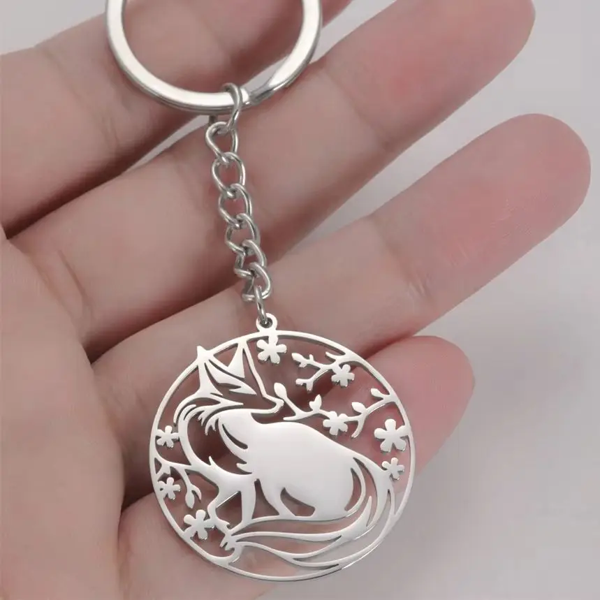 My Shape Fuchs-Tier-Schlüsselanhänger, süßer Fuchs-Schlüsselanhänger für Frauen, Autoschlüssel, Rucksäcke, Geldbörse, Kindergeschenke, modischer Edelstahl-Schmuck