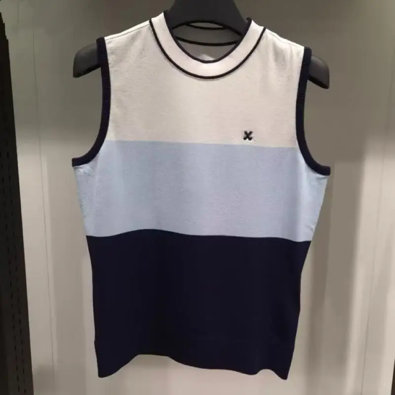 26 New Golf Clothing Women's Sleeveless V-neck Golf T-shirt Summer Outdoor Sports Slim-fitting Casual Knitted Golf Vest