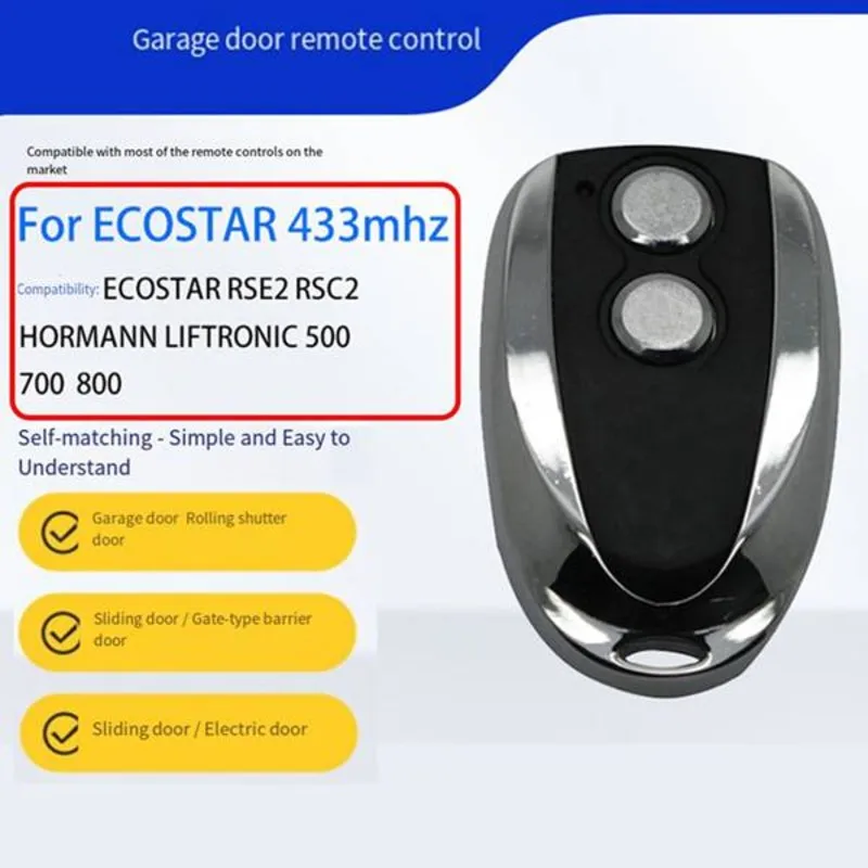 【RECOMENDAR】Rolling Code Transmitter 3Pcs- 433Mhz Garage Door Remote Control For ECOSTAR RSE2 RSC2