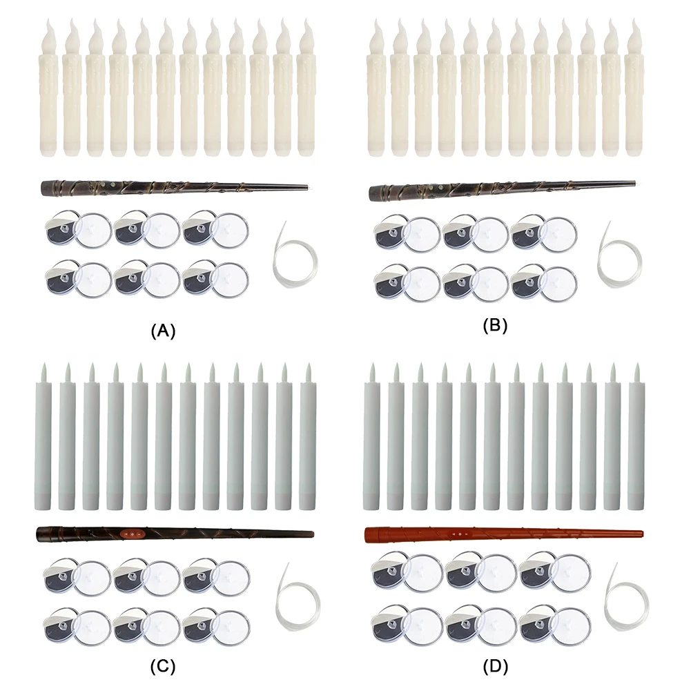 6.69in الشموع عديمة اللهب مع عصا عن بعد عيد الميلاد الديكور الشموع المزيفة الكهربائية 12 قطعة للمنزل الزفاف عيد ميلاد الديكور