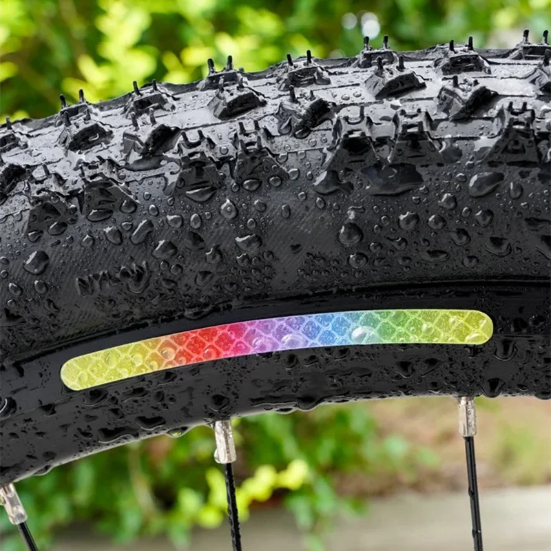 20 Stück Fahrrad-Reflektoraufkleber für Fahrradräder, Regenbogen-Rot-Weiß-Aufkleber für Auto, Motorrad, Nacht-Sicherheitswarnaufkleber – Detail 6
