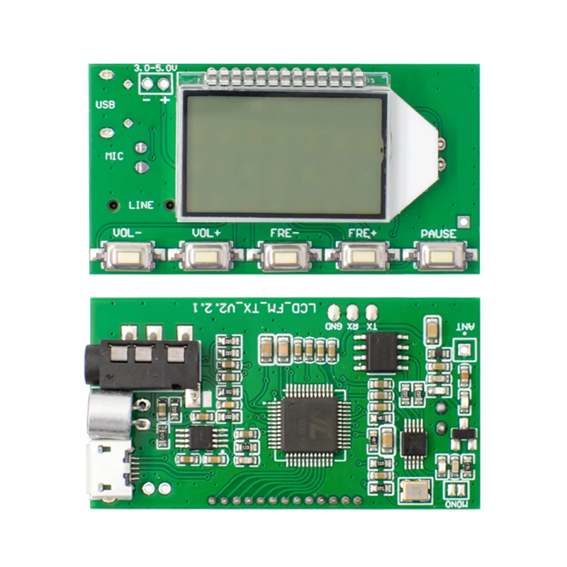 Módulo de radio digital de modulación de frecuencia inalámbrica FM/botones dobles estéreo de recepción de Audio/botones/versión LCD