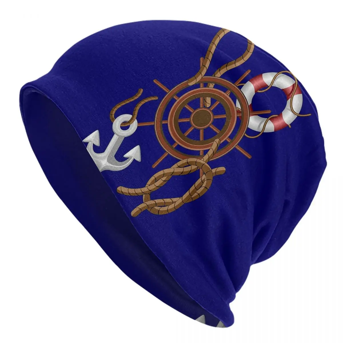 Nautical Marine And Navigation Elements Warm Knitted Cap Bonnet Hat Autumn Winter Outdoor Beanies Hats for Men Women Adult