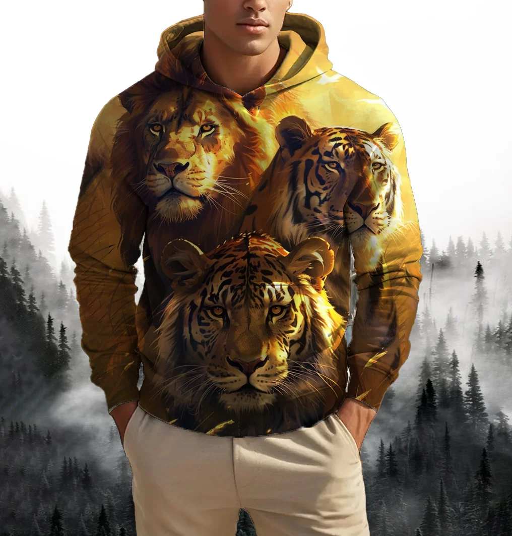 Рисунок 5 - Мужские толстовки с 3D принтом золотого льва