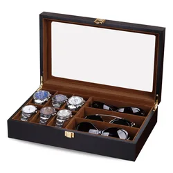 High Quality 6/10/12 Slots Handmade Luxury Wooden Watch Box Cpectacle Case Luxury Wooden Watch Display Box Watch Packaging