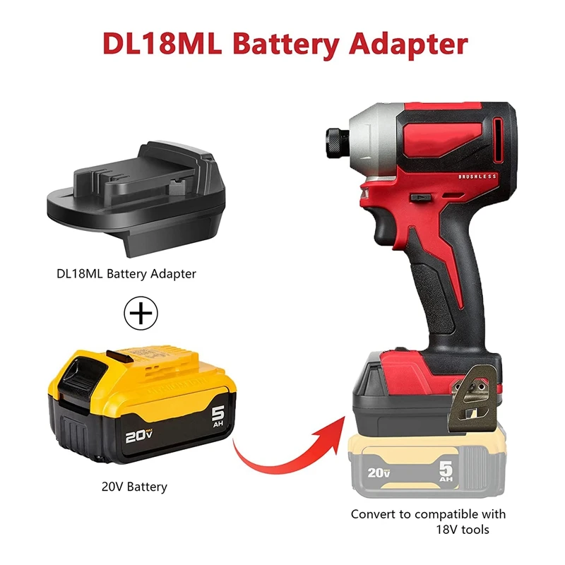 1 Piece Battery Converter DL18ML Battery Converter For Dewalt To Milwauke (Bare Adapter Only)