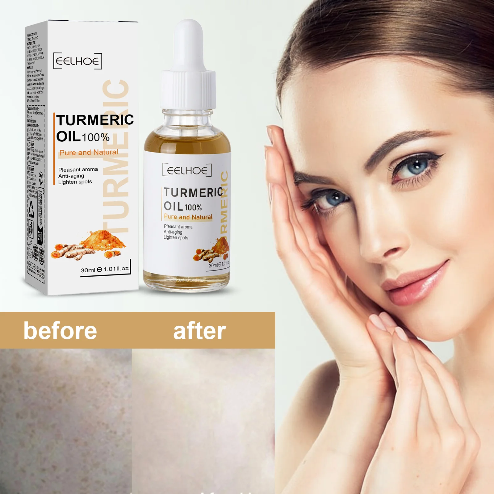 1/2/3pcs Turmeric Essential Oil Facial Body Massage Moisturizing Diffuser Hydrating Face Body Care Smoothing Body Face Skin Care