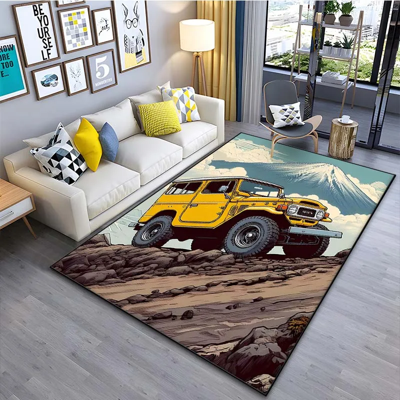 Car Off-road Vehicle SUV Art Pattern Carpets 15 Size Living Room Bedroom Bedside Bathroom Floor Mat Area Rug Sofa Mat Home Decor