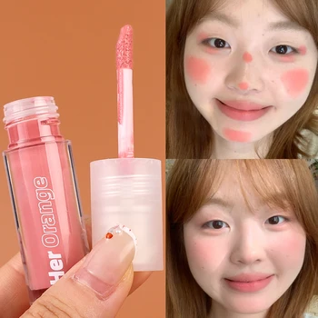 모이스처라이징 핑크 리퀴드 블러쉬 매트, 자연스러운 지속력, 얼굴 뺨 틴트, 방수, 다용도 아이섀도우 블러셔, 메이크업 화장품