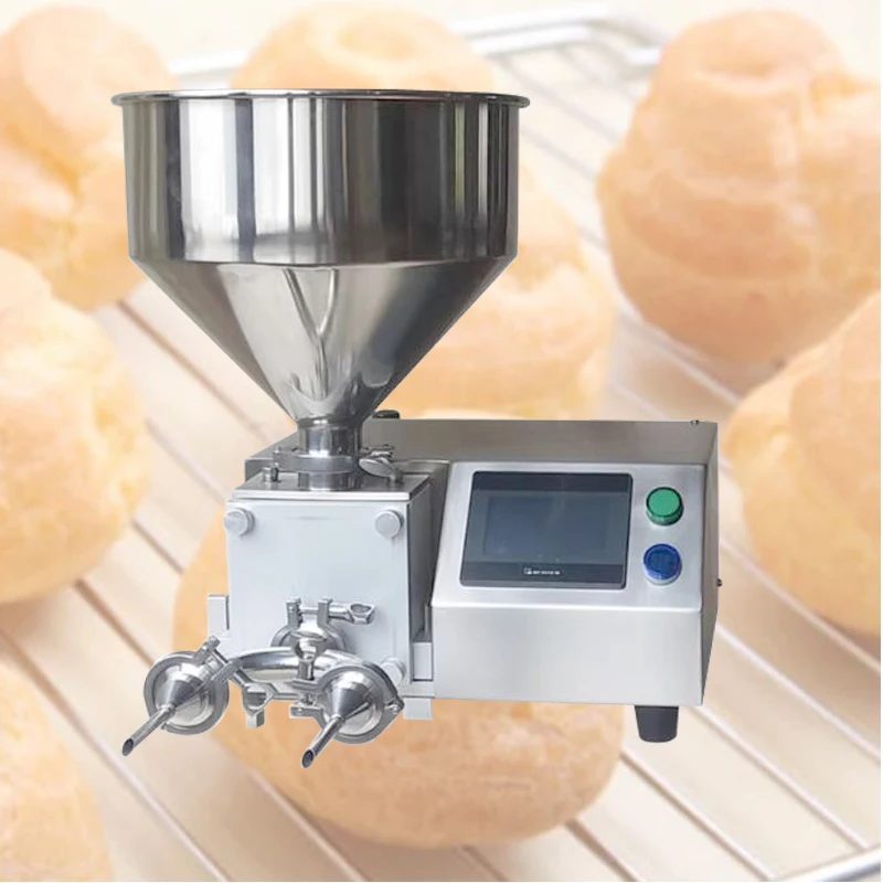 

110V 220V Automatic Sauce Churros Filler Milk Cream Puff Stuffer Chocolate Jam Bread Cake Filler Honey Cheese Filling Machine