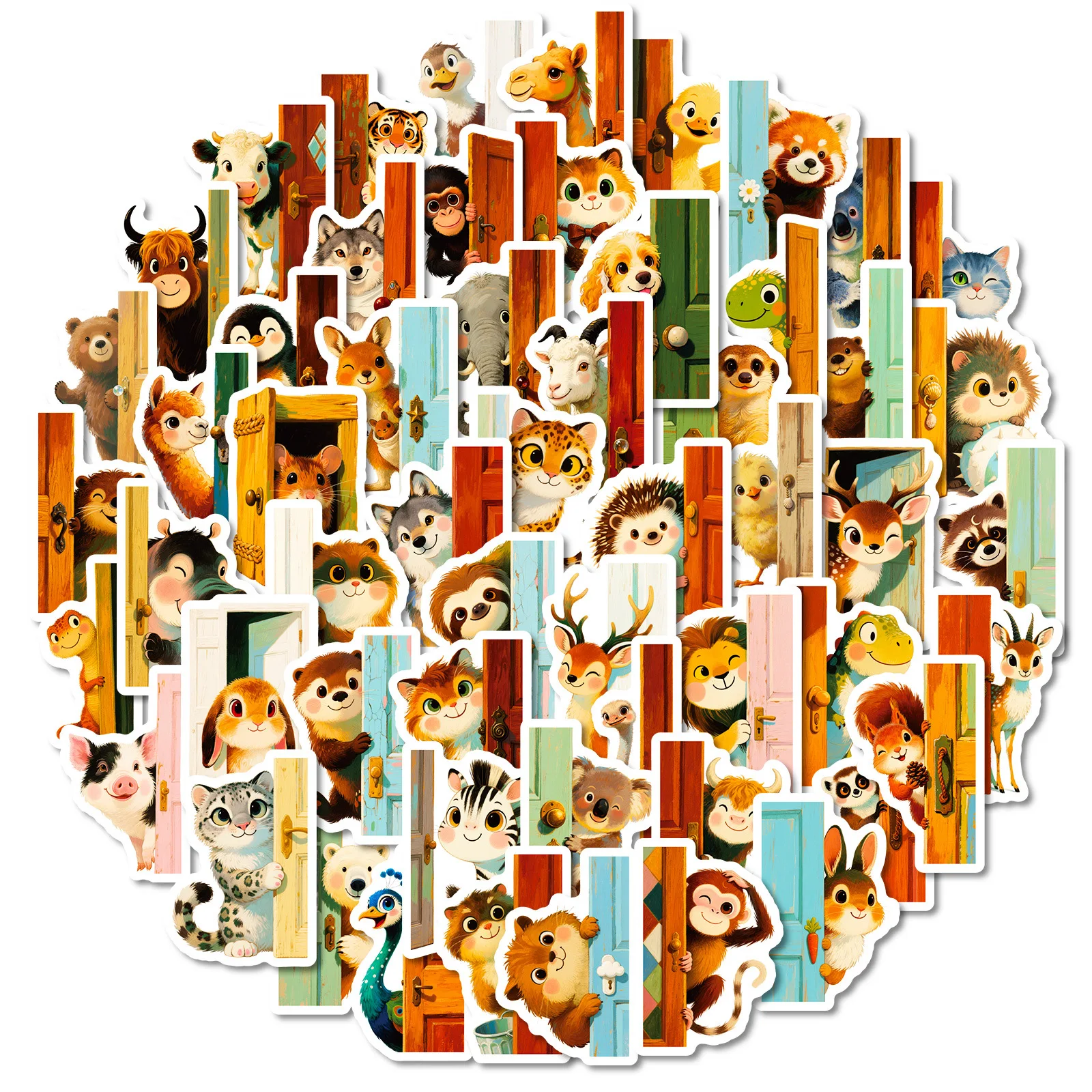 56 قطعة من ملصقات الحيوانات المضحكة المقاومة للماء لتزيين جرافيتي الكرتونية وحقيبة دفتر ملاحظات ذاتية الصنع وشارات ثلاجة الجيتار #4