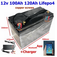 JNX12V 100AH 120Ah 150Ah 24V 36V 40Ah 50AH 60Ah 80Ah lifepo4 lithium battery deep cycle batteries bluetooth BMS with charger