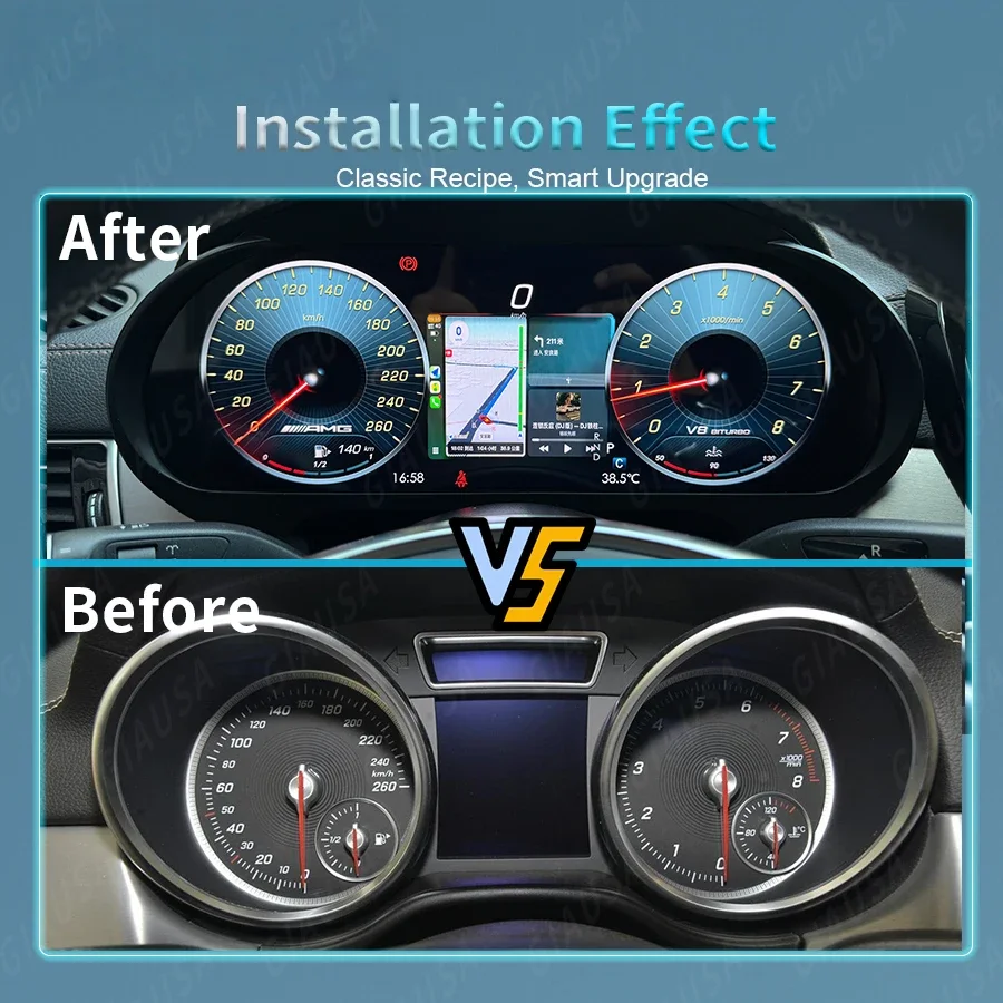HL Virtual Instrument Cluster CockPit Panel Linux LCD Speed Meter Digital Dashboard For Benz GLE W166 GLE450 350 AMG 2015 - 2019