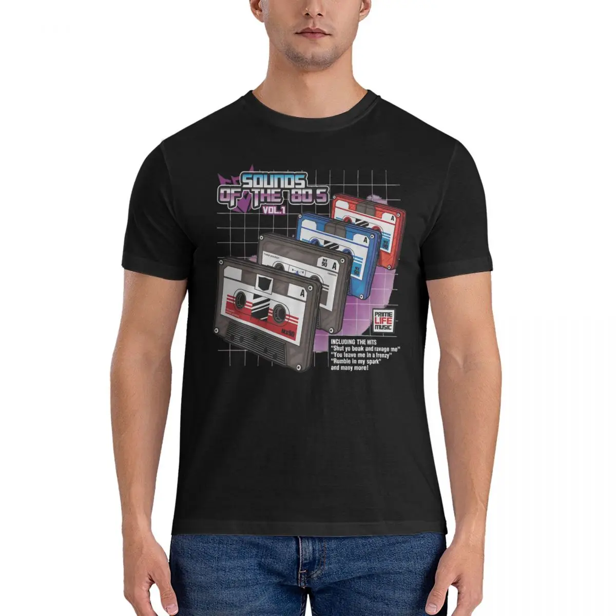 Sounds Of The 80s Vol.1 T-Shirts for Men Women Retro Cassette Tape Humor 100% Cotton Tee Shirt Short Sleeve T Shirts Clothing