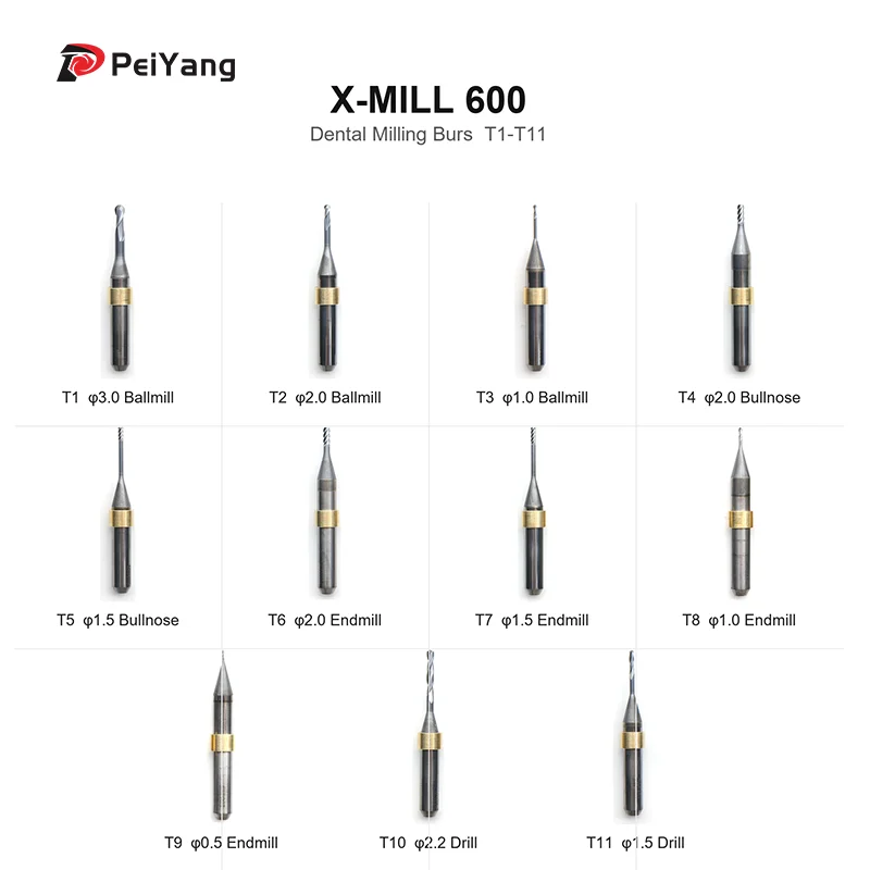 Фрезы Xtcera Xmill 600 для обработки металла, размеры T1-T11, D6, для фрезерных станков Xtcera.