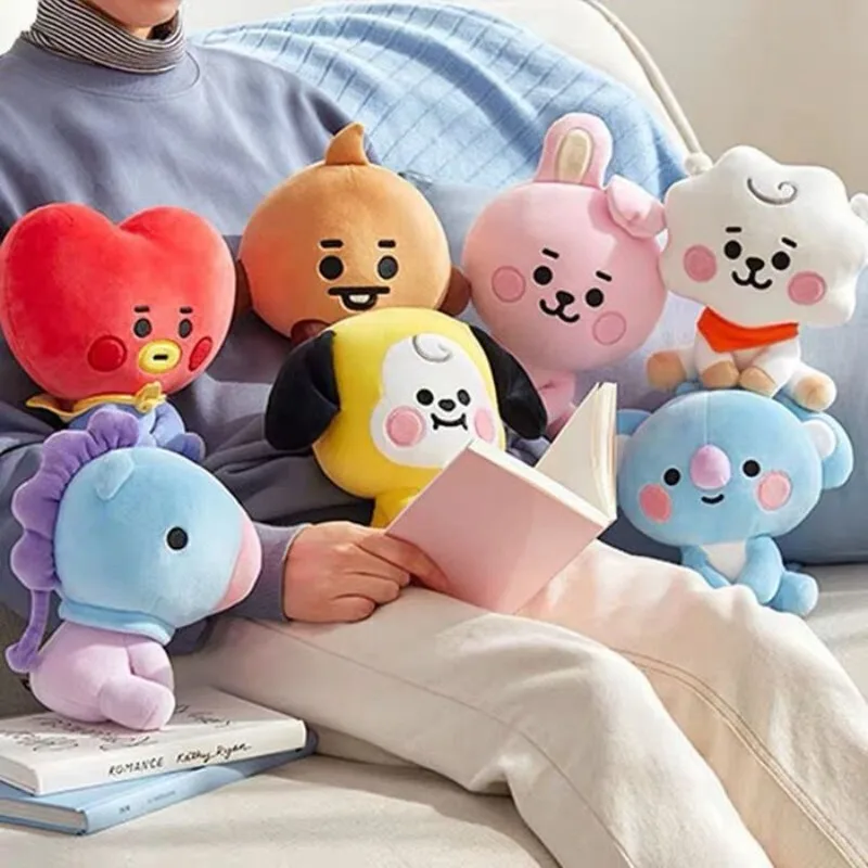 

20cm Plush Toys BT21 Kawaii Throw Pillow Soft Animals Stuffed Doll Bedroom Desk Decoration Peripherals Gift