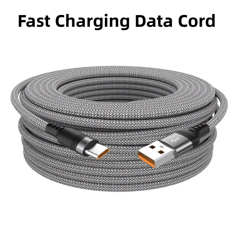 Cable de carga supercargado USB Android 5A tipo C extendido de 5 metros adecuado para Huawei, Xiaomi, Vivo y Leeco Cable de datos de teléfono