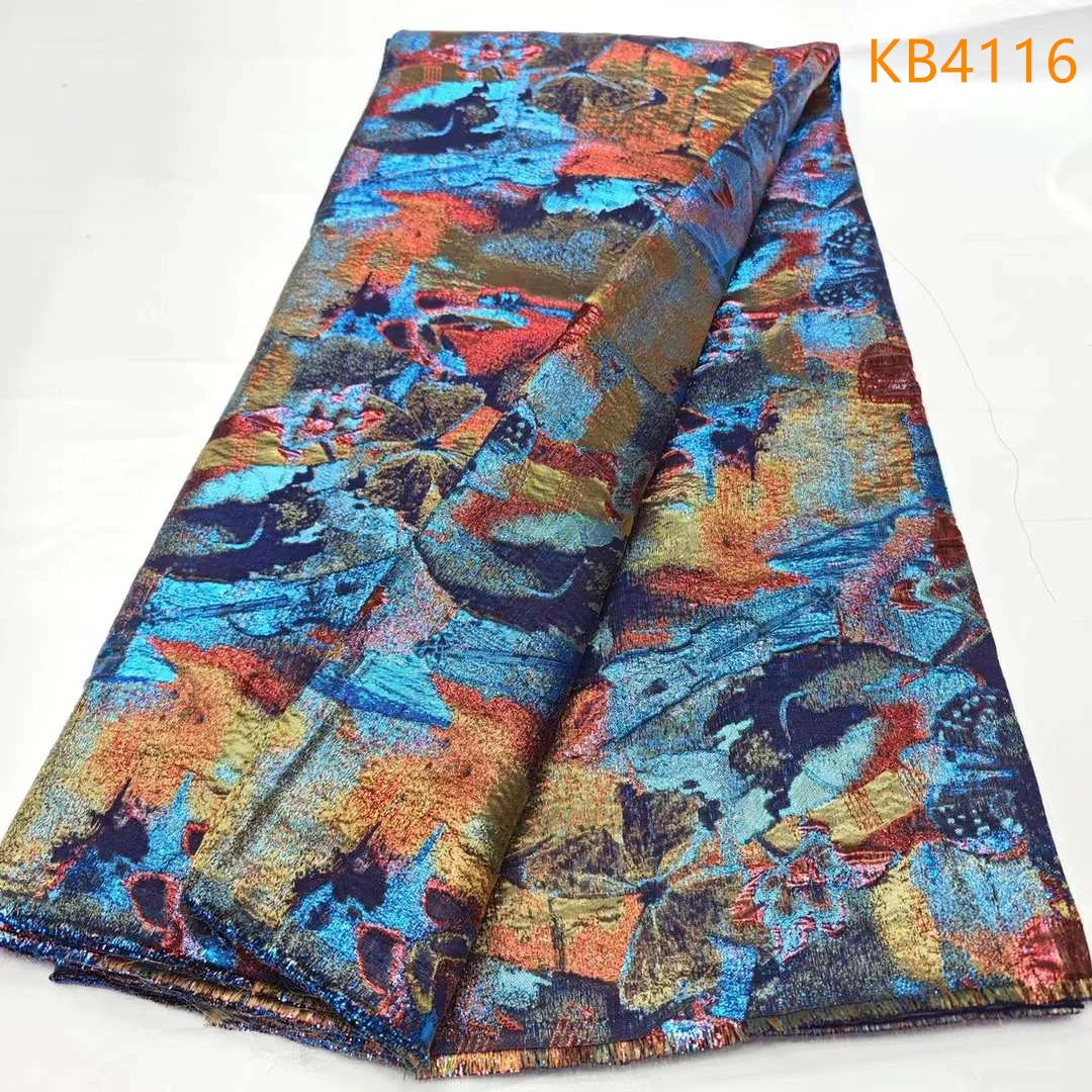 

African Brocade Fabric, Gilding Brocade Fabric, High Quality Lace Fabrics 2024 5 Yards, Nigerian Tulle Lace, For Sewing KB4116