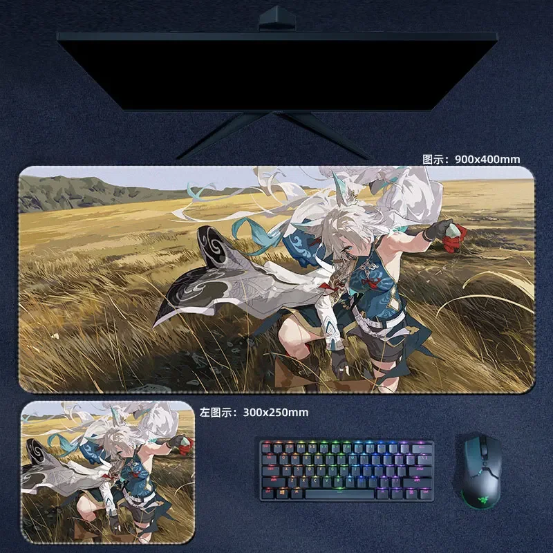 Imagem -05 - Feixiao-honkai Estrela Trilho Mouse Pad Tenn Geki Shougun Grande Mousepad Teclado do Computador Pad pc Gaming Acessórios Desk Mat