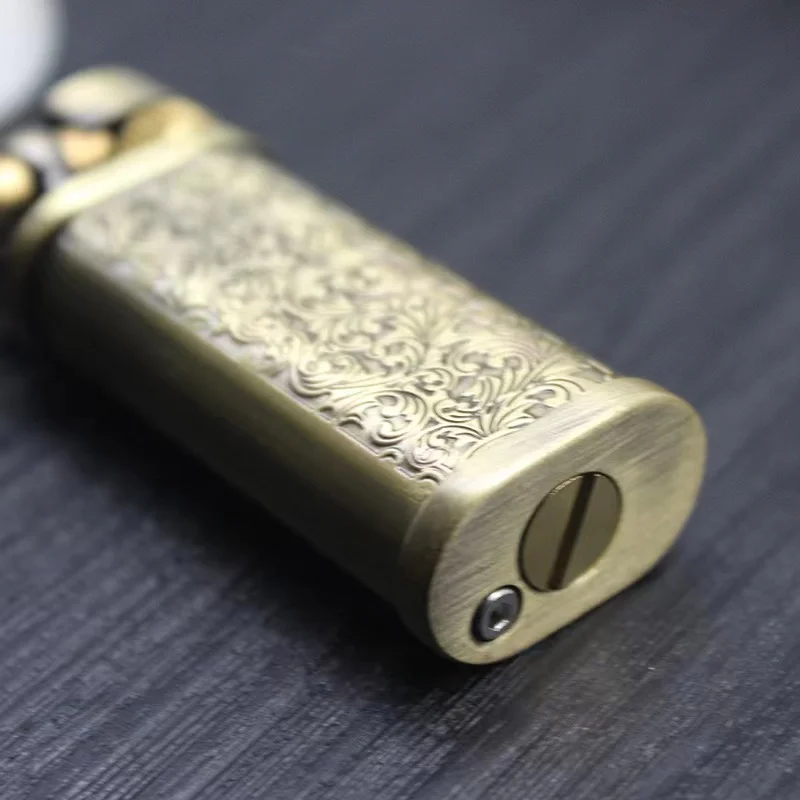 New Tang Grass Vintage Flint Kerosene Lighters Flame Retro Metal Grinding Wheel Petrol Cigarette Cool Lighters Creative Gadgets - Image 6