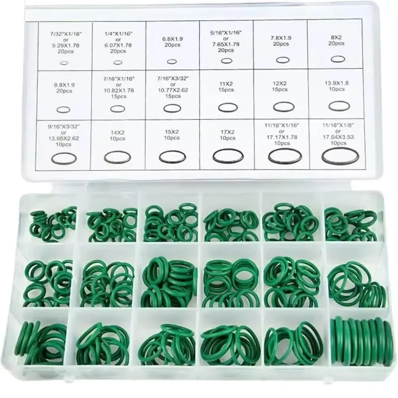 270PCS Green Seals, Repair O-Rings,Bagged/boxed, Nitrile Rubber Gaskets, High-Pressure and High-Temperature Resistant Gaskets