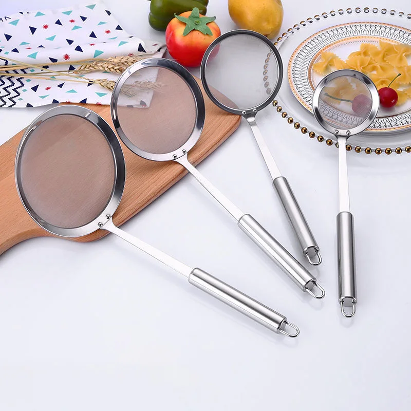 304 Stainless Steel Japanese Hot Pot Filter Mesh Percolator Soup Skimmer Spoon Fried Food Net Strainer Oil Skim Grease Foam